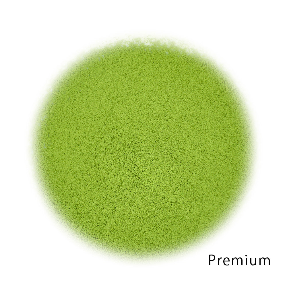 Premium matcha green tea powder.