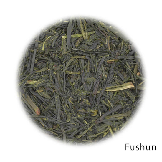 Fushun green tea leaves.