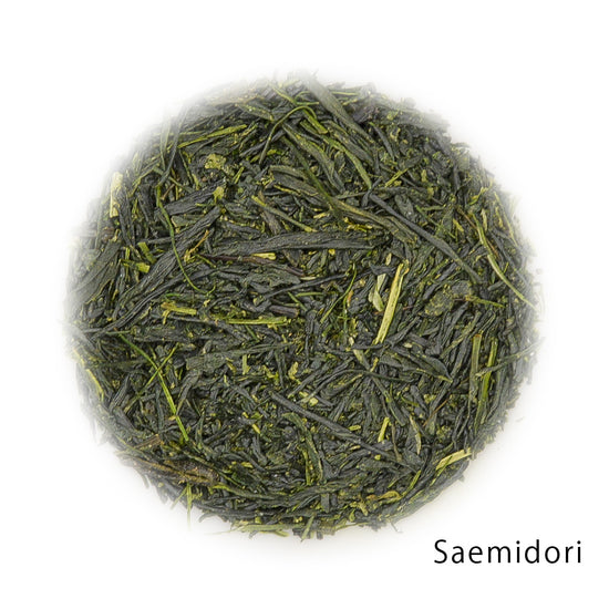 Saemidori green tea leaves.